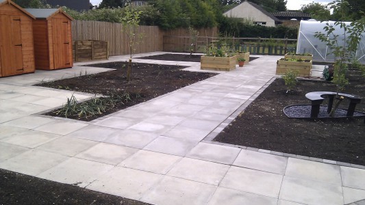 School garden paving