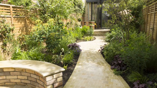 Stone paving & bespoke stone bench